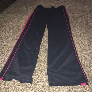 Gray and pink sweat pants